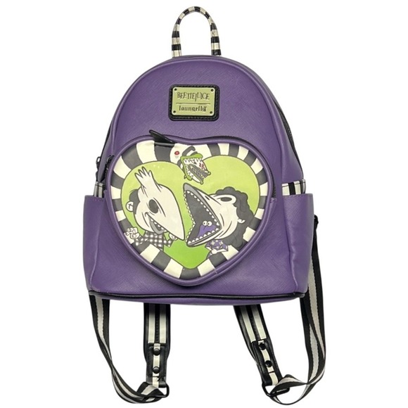 Loungefly Beetlejuice Love Mini Backpack Purple‎ Collector Disney GUC - Picture 2 of 10